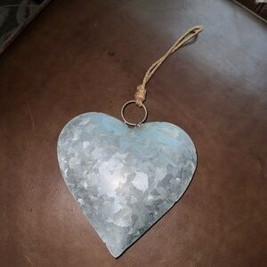 Metal heart and rope hanging heart